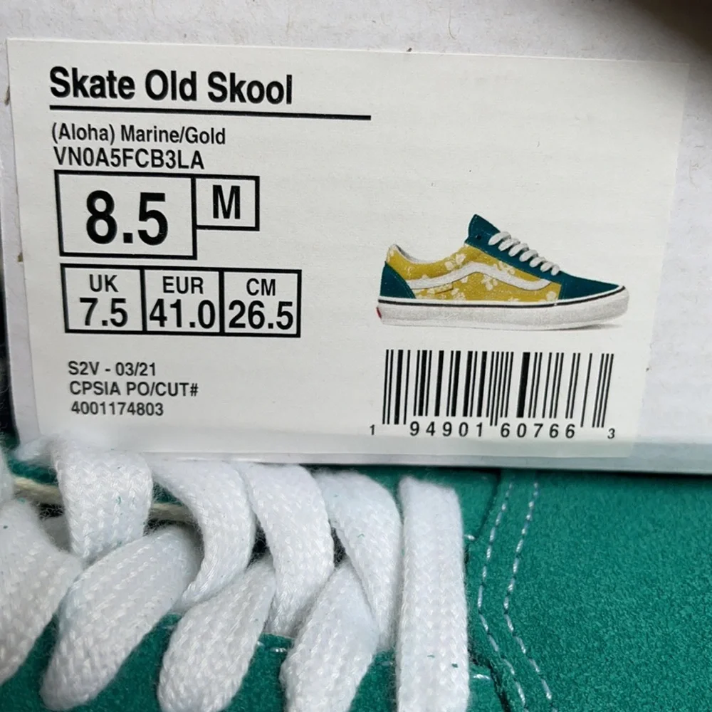 Vans Skate Old Skool Aloha Marine/Gold MENS - Picture 16 of 16